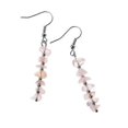 thumbnail image 1 of pendientes colgantes con forma de gota de piedra preciosa de cristal de grava irregular natural de color rosa ------Código de producto 72484, 1 of 5