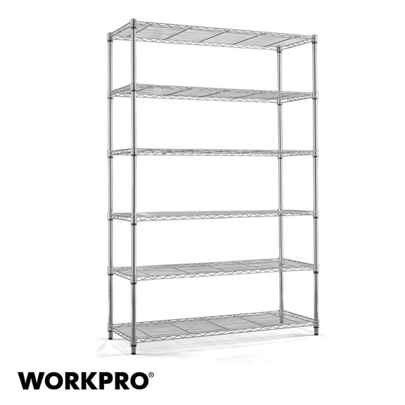 WorkPro 6-Tier Chrome Wire Shelving