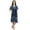 Navy Blue, variant on Bimba Women's Drawstring Waist Knee Length Dress Navy Blue Summer Casual Wear-4