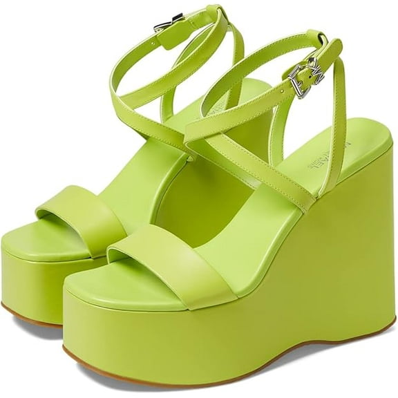 Michael Kors Women’s Paola Platform Dress Sandals Women’s Shoes, Bright Limeade, 5M