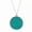 Turquoise, variant on Silver Plated Round Pendant Necklace Circle Disk Long Chain Women Jewelry