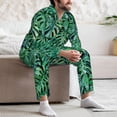 thumbnail image 7 of Naloa Monstera Leaves Men’s Pajamas Set - Long Sleeve Button Down Sleep Shirt and Pajama Bottoms Sleepwear Set-XX-Large, 7 of 7