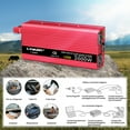 thumbnail image 3 of LVYUAN 2000 Watts Peak Power Inverter Modified Sine Wave DC 12V to AC 110V 120V Car Converter 2 AC Outlets + USB Adapter USB Charger for Car, RV, Camping & Home Backup Red, 3 of 11