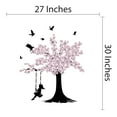 thumbnail image 4 of Vinyl Wall Art Decal - Cherry Blossom Tree with Swing and Birds -Home Apartment Bedroom Living Room Decor -Easy to Peel and Stick -Size 27" x 30"., 4 of 4