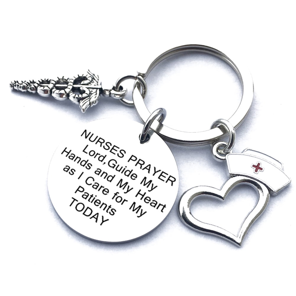 Mountains Hand Stamped Keychain Charm on aluminum heart