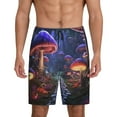 thumbnail image 3 of Lsque Jungle Path Glowing Mushrooms Mens Sleep Pajama Shorts,Short Pajama Pants, Cotton Ultra-Soft Knit-X-Large, 3 of 9