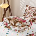 thumbnail image 5 of Homewish Cute Highland Cow Zipper Full Size Comforter Sets with Fitted Sheet and 2 Pillowcases,Pink Red Flowers Blossom Zipper Bedding Set For Girls Boys,Reversible,4-Piece, 5 of 7
