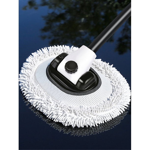 Brosse De Lavage Auto Rotative 360° Avec Manche Télescopique - Nettoyage Intense Voiture, Camion, Camping-Car, Vitres Et Déneigement