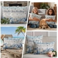 thumbnail image 4 of Outdoor Pillow Covers 20x20 Set of 2, Navy Blue Starfish Coastal Waterproof Patio Throw Pillow Covers for Couch Sofa Chair, Vintage Nautical Summer Coral Shell Pillowcases for Throw Pillows, 4 of 9