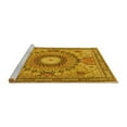 thumbnail image 2 of Ahgly Company Machine Washable Indoor Rectangle Medallion Yellow Traditional Area Rugs, 2' x 4', 2 of 4