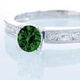 thumbnail image 2 of 1.5 Carat Round cut Vintage Emerald and Diamond Engagement Ring on 10k White Gold, 2 of 3