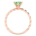 thumbnail image 4 of Clara Pucci 14K Rose Gold 2ct Green Solitaire Ring for Women, 4 of 7