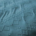 thumbnail image 4 of Peace Nest 3 Pieces Clipped Jacquard Geometric Tufted Duvet Covers & Pillow Sham Set ,Microfiber Soft Bedding Set with Zipper Closure 4 Ties in Dark Blue, Diamond Quilted, King Size, 4 of 6