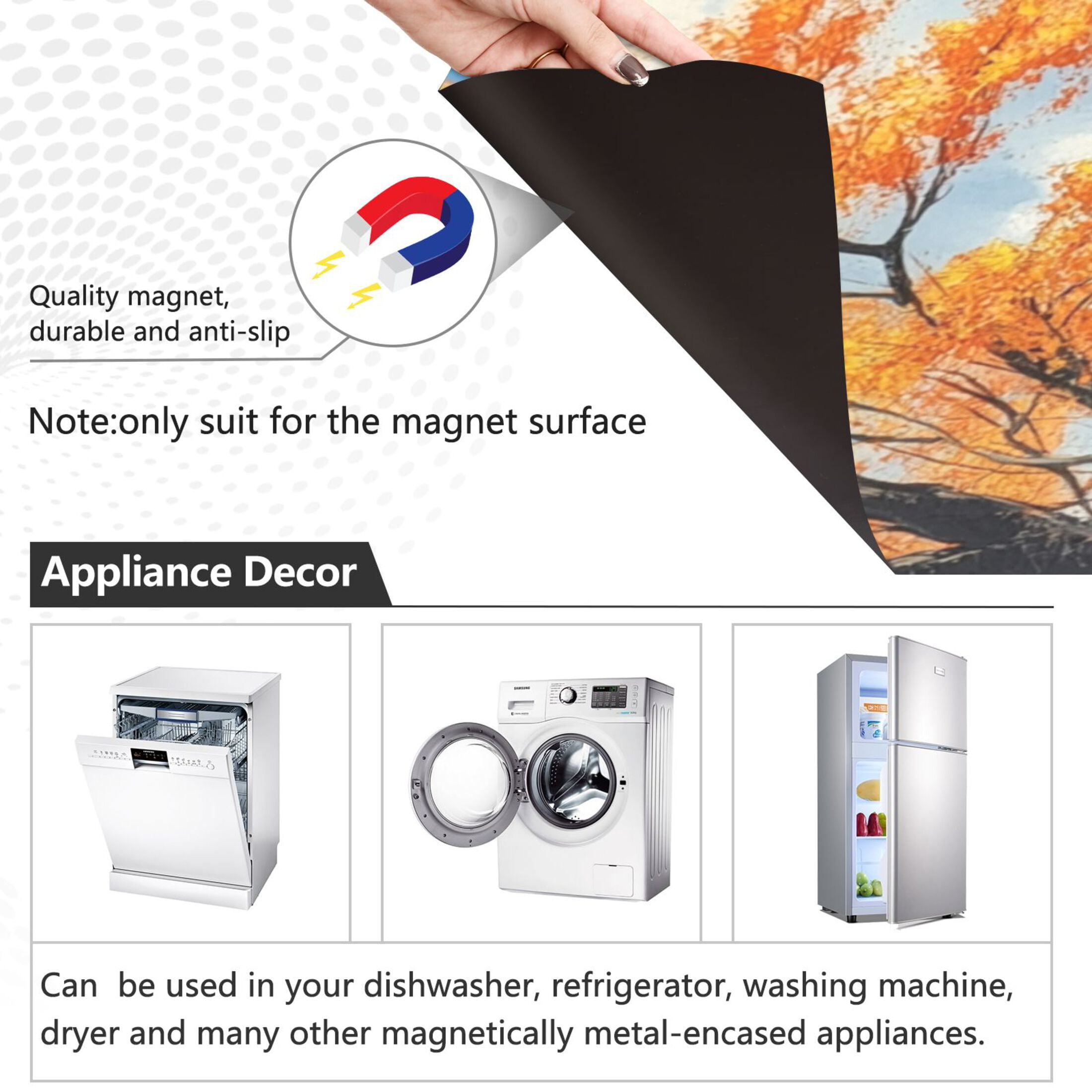 Dishwasher Magnetic Sticker 23x26 Inch Refrigerator Magnetic Sticker Washing Machine Magnetic Sticker Kitchen Panel Magnetic Sticker Home Decor Autumn View Of Mount Fuji