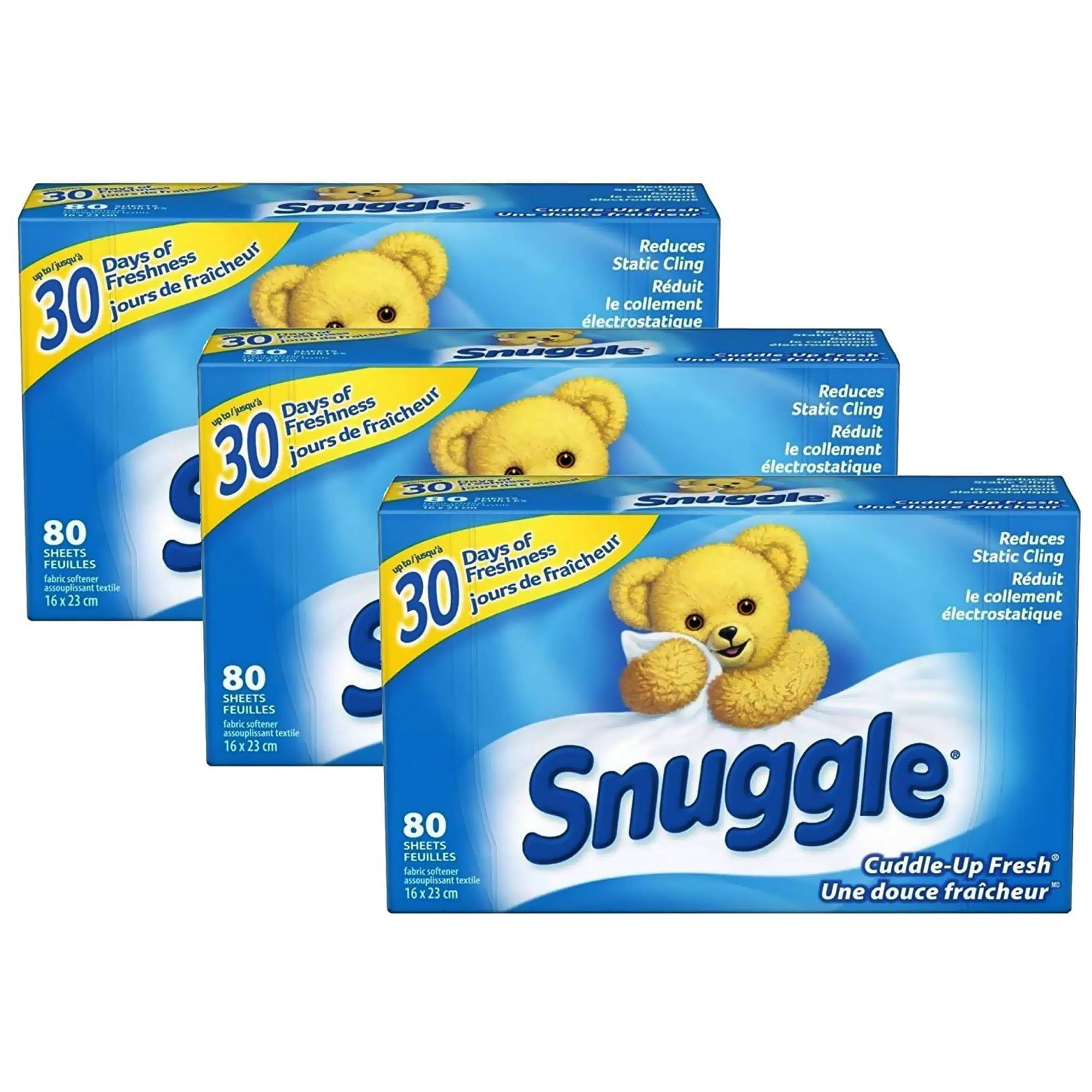 Snuggle Dryer Sheets 80 Sheets per Pack Pack of 3 240 Dryer Sheets Total