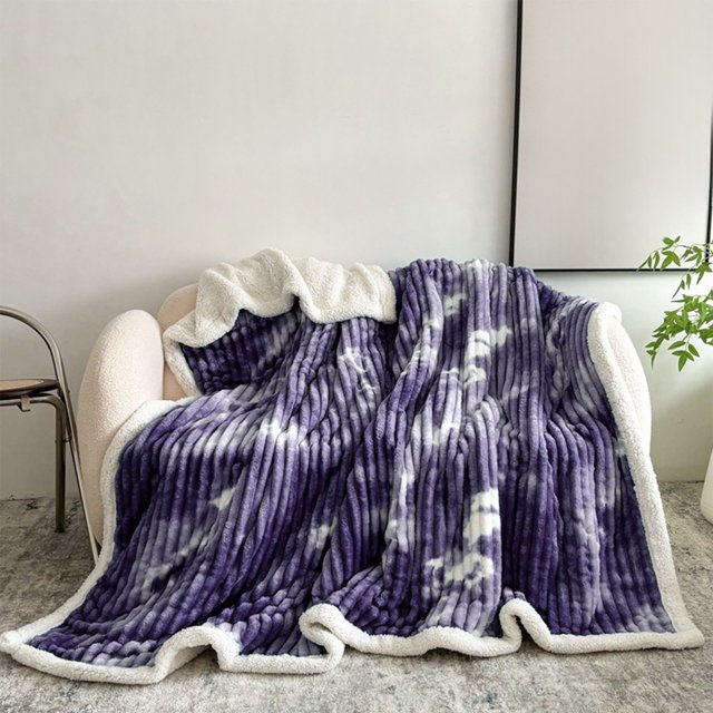 JASKFLY Polyester Blanket Double Layer Thickened Lamb's Wool Fleece Blanket 59x39 Inches Gray Polyester Nap Cover,Bedding|Polyester,Blue