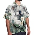 thumbnail image 2 of Koala Men's Short Sleeve Button Down Casual Poplin Shirts for Summer Beach, Printed Design - Unisex, 2 of 6