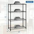 thumbnail image 5 of NiamVelo  4 Tier Wire Shelving Unit Heavy Duty Metal Shelf  Adjustable Storage Shelves  for Kitchen, Garage, Pantry ,Office, Bedroom, 1000 lbs, Black, 5 of 11