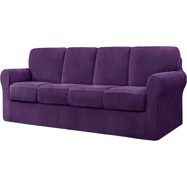 CHUN YI Stretch Checks Spandex Sofa Cover Separate Backrests Cushions Cover Slipcover