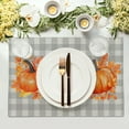 thumbnail image 3 of Fall Placemats Set of 4 Autumn Orange White Pumpkins Festival Cloth Place mats Dining Table Place mats Machine Washable Heat-Resistant Table Mats for Kitchen Home Decor, 3 of 5