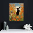 thumbnail image 4 of Nawypu Gustav Klimt Garden Cat Print Canvas Wall Art | Famous Reproduction | Garden Flower Black Cat Poster | Funny Cat Floral Print Colorful Classic Art | Decorative Home Decor 16x20 inch, 4 of 4