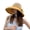 Yellow, variant on Women Foldable Travel Beach for Sun Hat Wide Brim Sunscreen Breathable Mesh Top Sweet Bowknot Bucket Cap with Chin Strap