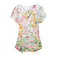 thumbnail image 4 of Fiudx Camisetas para Mujer Top de Primavera/Verano de Manga Corta Informal de Moda con Cuello En V para Mujer, 4 of 4