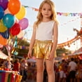 thumbnail image 4 of Kiijoy Girls Metallic Shorts for Stage Performance Dance Glitter Shiny Shorts, Sizes 13-14, 4 of 4