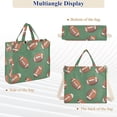 thumbnail image 6 of FORMRS Womens Corduroy Tote Bag Crossbody Shoulder Handbag with Pocket, Green American Footballs, 6 of 7