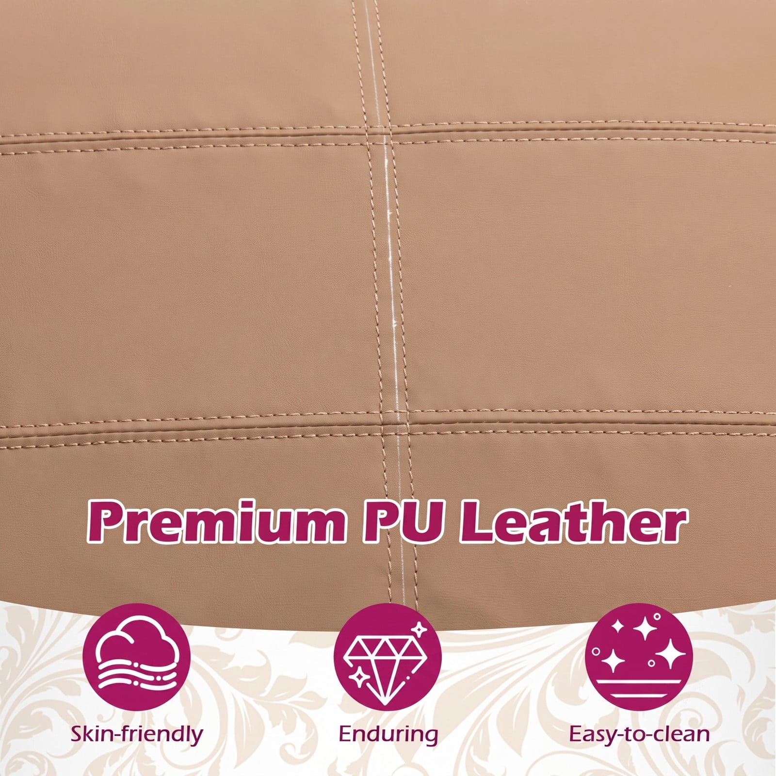 Furnibear PU Leather Modern Accent Chair with Removable Padded Seat Cushion, Ergonomic Upholstered Armchair with Wide Backrest and Plywood Frame for Living Room, Brown