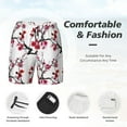 thumbnail image 3 of Yiaed Cherry Blossoms Print Mens Swim Trunks Bathing Suit Compression Liner Beach Swim Shorts Swimwear Quick Dry Zipper Pocket No-Chafing Board Short-3X-Large, 3 of 6
