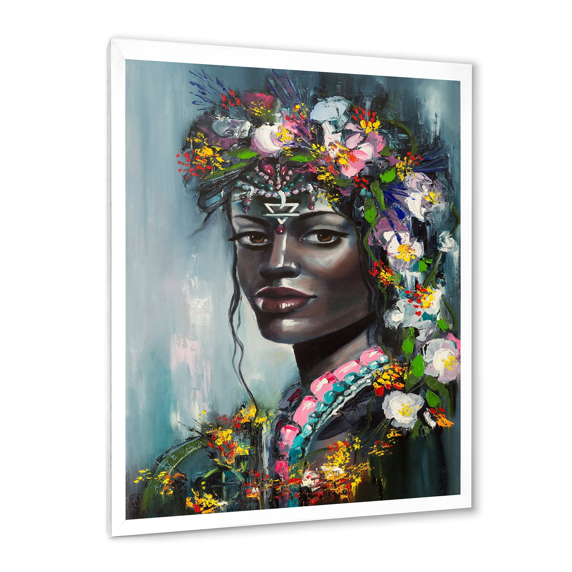 Designart 'Portrait Of Traditional African American Woman' Modern Framed Art Print
