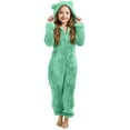 thumbnail image 3 of Kids Fleece Zip Up Hooded Jumpsuit Winter Costume for Girls, 3 of 7
