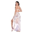 thumbnail image 3 of FORMRS Womens Long Sarong Beach Wrap Semi-Sheer Bikini Skirt Bathing Swimsuit Cover Up, Orange Watercolor Seashells, 3 of 7