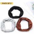 thumbnail image 2 of Set de 3 diademas elásticas color gris café negro para mujer y niña para deporte y yoga., 2 of 4