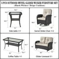 thumbnail image 5 of Bellefurn 5 Pieces Outdoor Patio Furniture Sets with Swivel Rocker Chairs Rattan Glider Loveseat and Coffee Table,Wicker Outdoor Conversation Sets for Porch Deck Backyard Poolside, 5 of 11