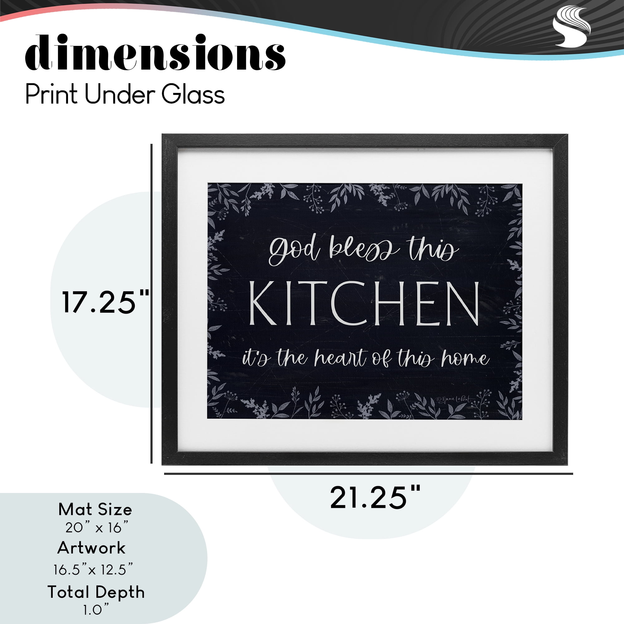 Stupell Industries Kitchen Heart Of This Home Black Framed Print Under Glass, design by Annie LaPoint