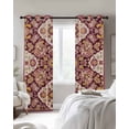 thumbnail image 4 of Red Boho Blackout Curtains for Bedroom Living Room Darkening Curtains 90 Inch Country Vintage Aesthetic Ethnic Aesthetics Black Out Window Curtain Privacy Window Treatment Grommet Drapes 52"x90"x2, 4 of 9