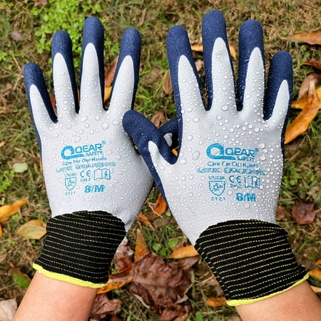 

Gardening Work Glove Latex Rubber Fully Coated Knitted Liner Flexible Water/Mud Proof For Palm and Back Anti-Slip Small Thorn Resistance Lady Small Hands (Small)