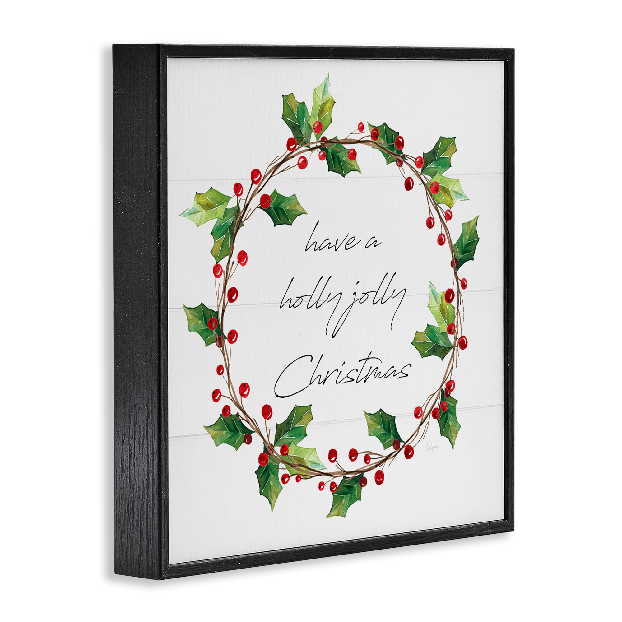Stupell Industries Christmas Seasonal Phrase Holiday Painting Black Framed Art Prints Wall Art, 24 x 24
