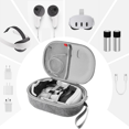 thumbnail image 2 of Shockproof EVA Storage Case for Meta Quest 3 VR Headset & Controllers - Gray Travel Bag with Charging Port, Shoulder Strap, Hand Strap & Mesh Pocket for Accessories - Scratch-Resistant, Portable, 2 of 6