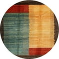 thumbnail image 1 of Ahgly Company Indoor Round Contemporary Caramel Brown Abstract Area Rugs, 3' Round, 1 of 6