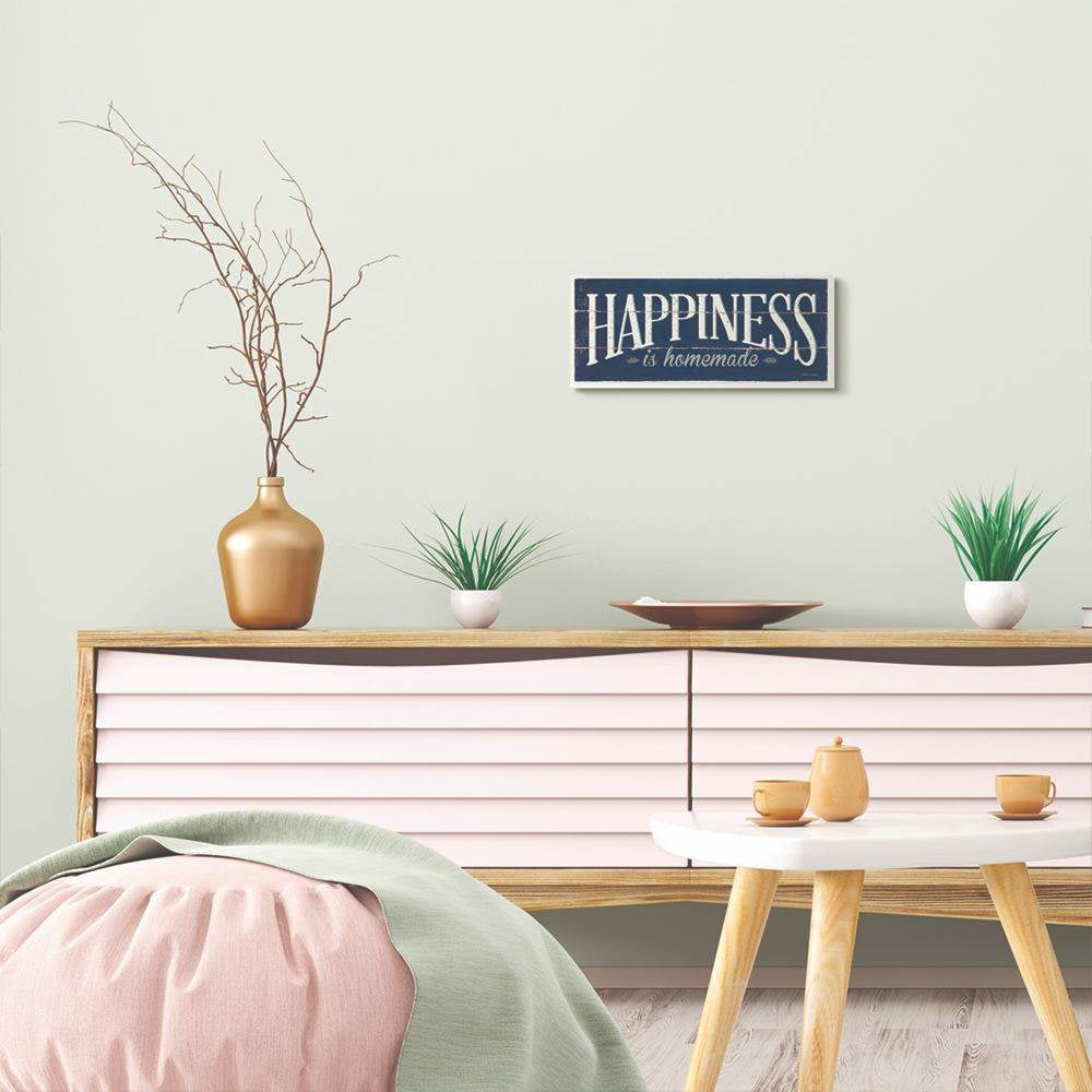 Stupell Industries Happiness Family Home Inspirational Word Textured Wood Design Wall Plaque Art by Stephanie Workman Marrott