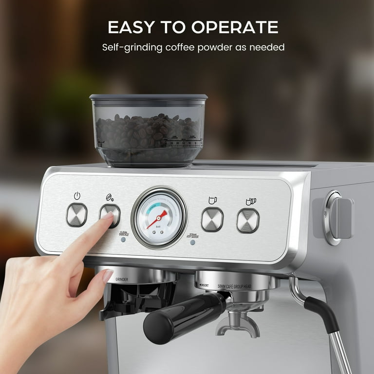 KNDKO Espresso Machine with Grinder & Milk Frother Steam Wand, 20 Bar  Automatic Coffee Maker for Espresso/Cappuccino/Latte/Mocha - Walmart.com