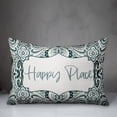 thumbnail image 3 of Creative Products Happy Place Teal and White Paisley Pattern 14x20 Indoor / Outdoor Pillow, 3 of 3