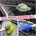 thumbnail image 4 of 48" Long Handle Car Wash Brush Mop, 2-in-1 Chenille Microfiber Car Cleaning Kit with 2 Mop Heads & 5 Detailing Brushes, for Car Truck SUV RV Boat Washing, 4 of 11