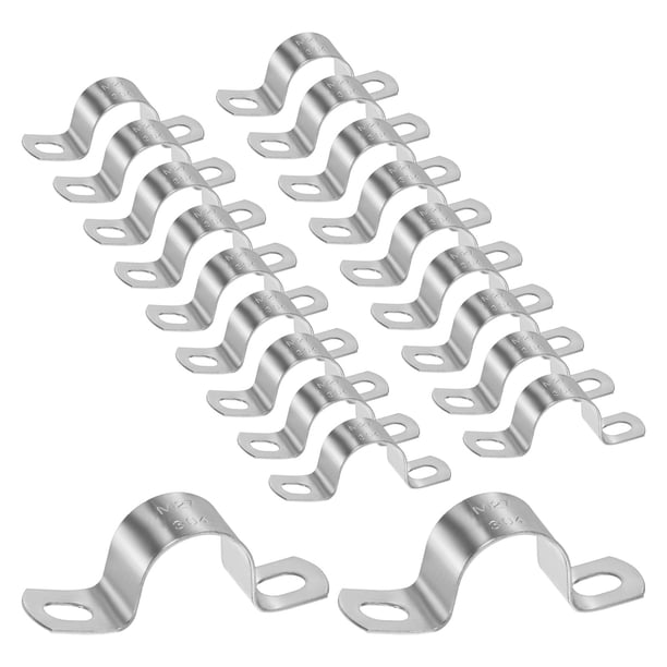 Uxcell 20-Pack Abrazaderas de Conducto, 1-1/16" Abrazadera de Tubería Rígida de Acero Inoxidable 304 M27 Soporte de Tubería para Fontanería