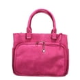 thumbnail image 2 of ZzFab Multi Zippers Fashion Locking Faux Leather Purse Tote Bag Hot Pink, 2 of 3