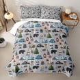 thumbnail image 2 of Erosebridal Jungle Bear Quilt Full, Natural Adventure Full Bedspread Sets, 3 Pieces 1 Coverlet and 2 Pillowcases, 2 of 7