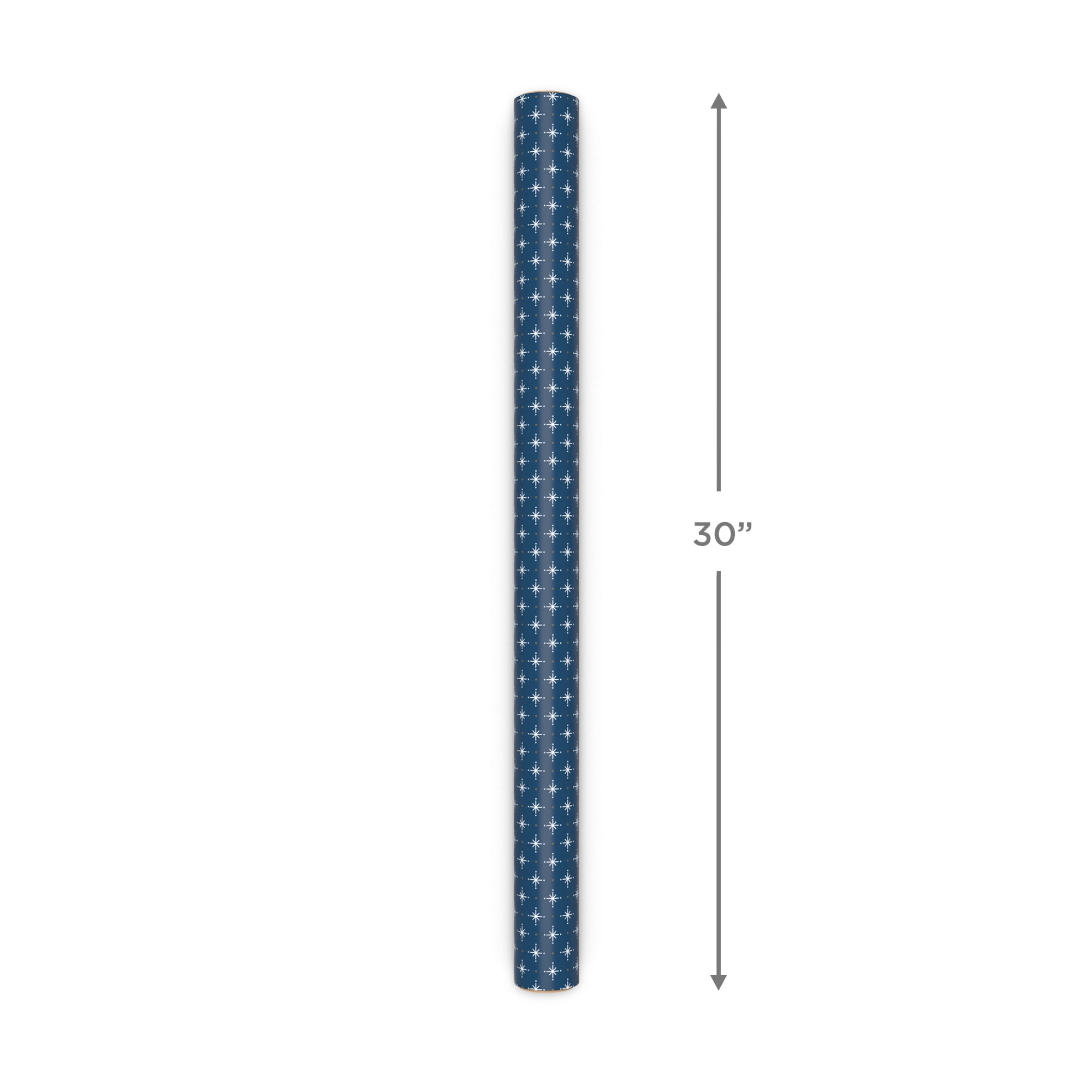 Hallmark Jumbo Holiday Reversible Wrapping Paper Roll (Snowflakes and Silver Stars) 60 sq. ft.